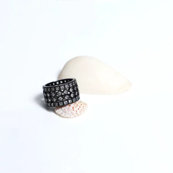 Matte Black Band Ring for Her